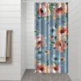 thumbnail image 3 of Waterproof Pioneer Shower Curtain 36x72 Inch Polyester Unique Colorful Floral Shower Curtain for Bathroom Hotel Home Decor with 7 Plastic Hooks, 3 of 5