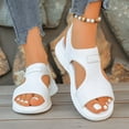 thumbnail image 3 of Dakaela Womens Orthopedic Sandals Ladies Recovery Sport Slip on Walking Shoes Comfortable Arch Support Summer Beach Casual Sandal for Plantar Fasciitis White 7, 3 of 7