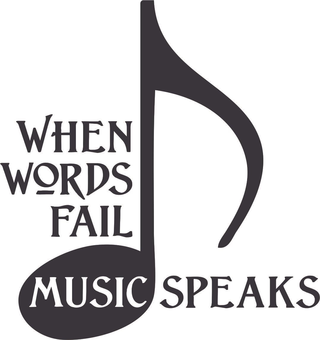 Music 12 Guitar Wall Sticker 20"x22" Where Words Fail...Music Speaks Decal 