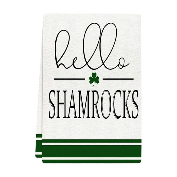 Hvmvliv St Patricks Towels St. Patrick's Day Kitchens Towel Green Lucks Shamrock Dish Towel St Patricks Day Decorations for Home 18X26 Inch