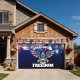 thumbnail image 2 of American Flag 250 Year Anniversary Garage Door Cover Banner 7 x 16 FT, Blue Red Eagle Garage Door Curtains Backdrop with Grommets for Indoor Outdoor Wall Party Porch Yard Decorations Background, 2 of 8