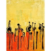 Abstract Music Band Figures In Warm Acrylic Tones Musical Unframed Wall Art Print Poster Home Decor