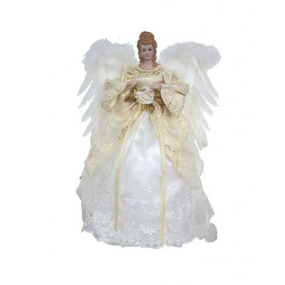 White Lace Angel 16 inch Tree Topper