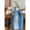 thumbnail image 4 of Ldtrchee Blue Table Runner 72 Inches, Vintage Modern Ombre Oil Painted Abstract Art Bed Runner Dresser Scarves Tabletop for Indoor Outdoor Parties/Ceremony/Banquet, 14" x 72", 4 of 8