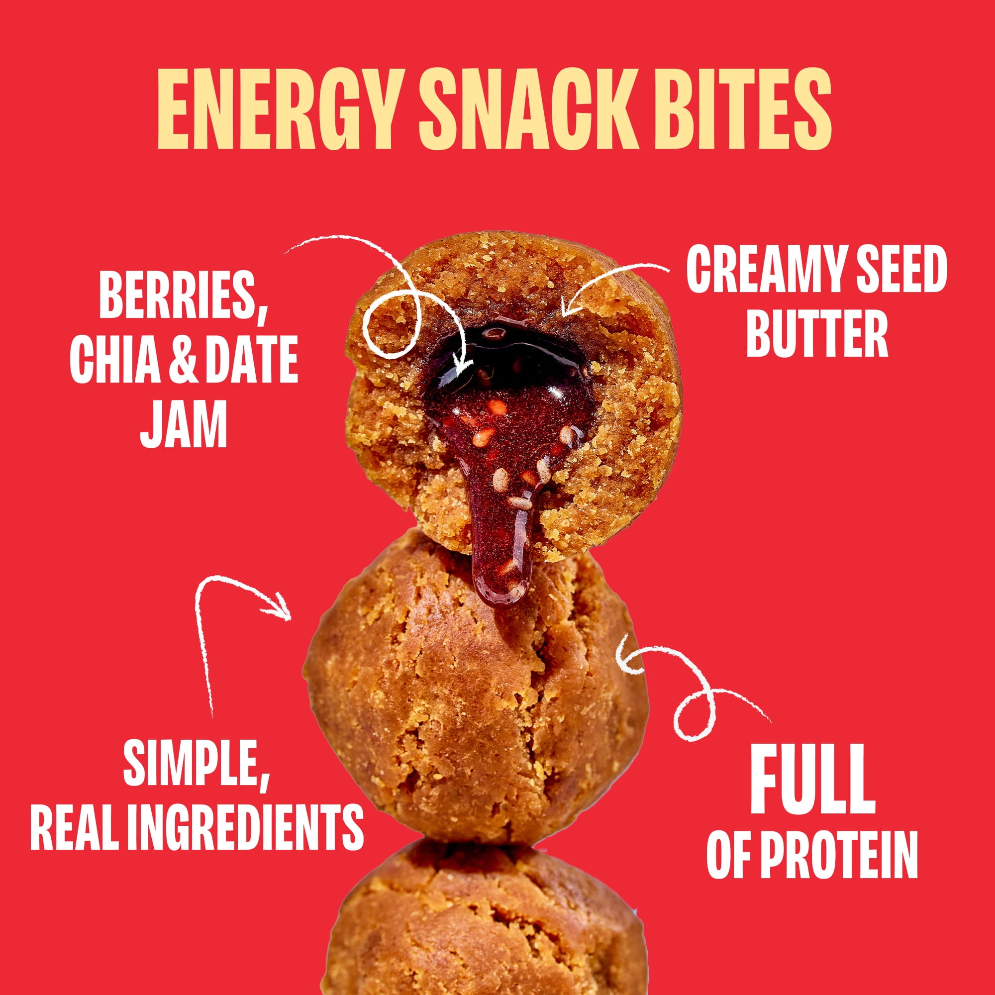 Smash Foods Gluten-Free Vegan Snack Bites (Variety), Protein & Energy, 8-Pack