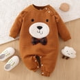 thumbnail image 2 of Zanarzt Baby Clothes Newborn Baby Boy Girl Spring Clothes Jumpsuits Ruffle Long Sleeve Outfit Infant Cute Romper Brown,3-6 Months, 2 of 9