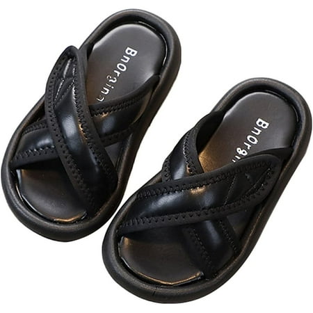 

Boys Girls Toddler Little Kid Lightweight Sandal Beach Swimming Pool Non-Slip Slipper Water Shoes Baptism Dress Shoes
