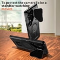 thumbnail image 3 of ELEHOLD Magnetic Case for Samsung Galaxy S23 FE, Military Grade Shockproof Rugged Case Built-in Metal Camera Cover with Stand,Black, 3 of 7
