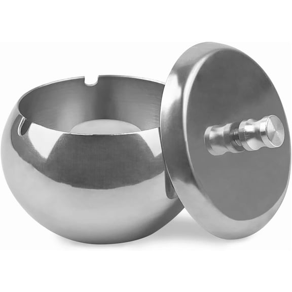 Ashtray with Lid,Indoor Outdoor Plastic Tabletop Ash Tray, Stainless Steel Ash Tray, Desktop Ashtray Office Patio Home Decor