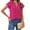 Hot Pink, variant on ALLLIST Tops for Women V Neck Short Sleeve Summer Blouse Pink Plain Trendy Flounce Womens Clothing