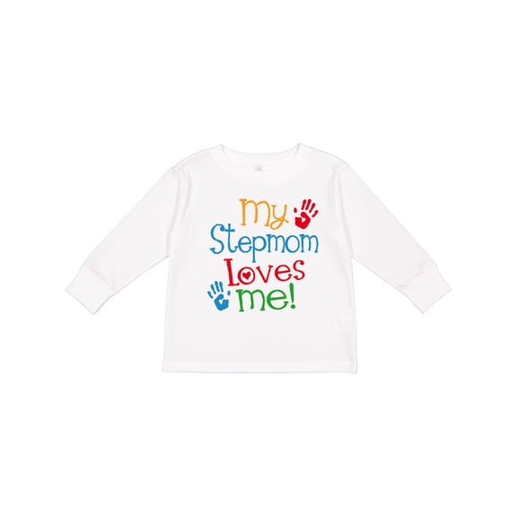 Inktastic My Stepmom Loves Me Boys or Girls Long Sleeve Toddler T-Shirt