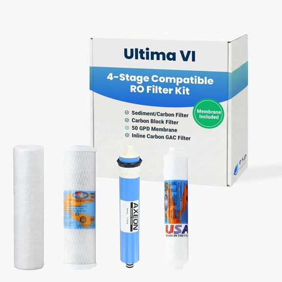 Ultima VI RO Filter Replacement Kit, Membrane, Sediment & Carbon