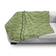 thumbnail image 3 of Flower Soft Flannel Fleece Blanket, Illustration with Chameleon on Branches Hearts and Flowers on Pale Backdrop, Cozy Plush for Indoor and Outdoor Use, 70" x 90", Mustard Cream Green, by Ambesonne, 3 of 6