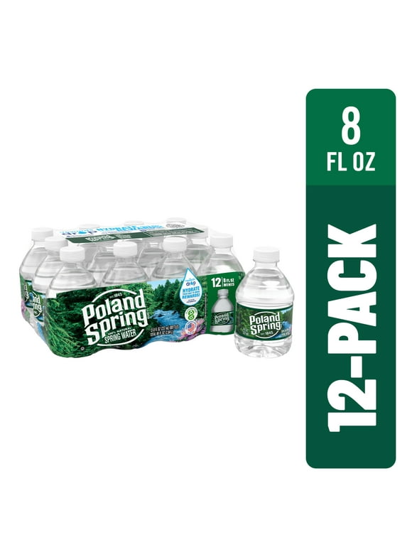 POLAND SPRING Brand 100% Natural Spring Water, 8-ounce mini plastic bottles (Pack of 12)