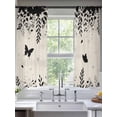 thumbnail image 2 of Spring Botanical Sheer Curtains 63 Inch Length 2 Panels Set, Black Eucalyptus Butterfly Rustic Voile Window Treatment Rod Pocket Curtains Sheers Drapes for Bedroom/Living Room/Kitchen 52x"63"x2, 2 of 7
