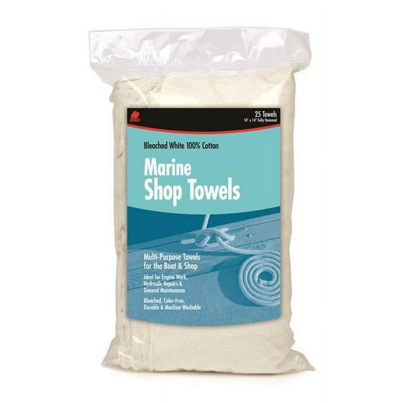 Buffalo Industries 62031C White Marine Shop Towels - Pack of 25