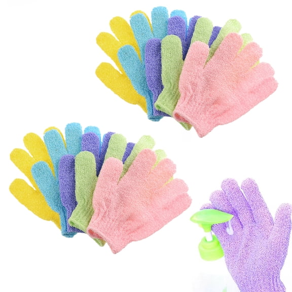 12 Pair of Double Sided Durable Exfoliating Skin Spa Bath Scrubs Bathing Gloves Shower Soap Clean Hygiene