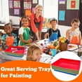 thumbnail image 6 of NOGIS 4 Pack Colorful Plastic Art Trays, 11x8.3x1.2 Inch Stackable Activity Crafts Tray, Sensory Serving Organizer for DIY Projects, Beads, Jewelry, Classroom DIY Project, Random Color, 6 of 7