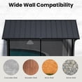 thumbnail image 5 of BACKYARD BEAUTIFUL Metal Awning 70" x 24", Front Door and Window Canopy with Powder-Coated Frame, Weather Resistant Sun and Rain Shelter for Patio, Entrance, Porch and Balcony, Brown, 5 of 9