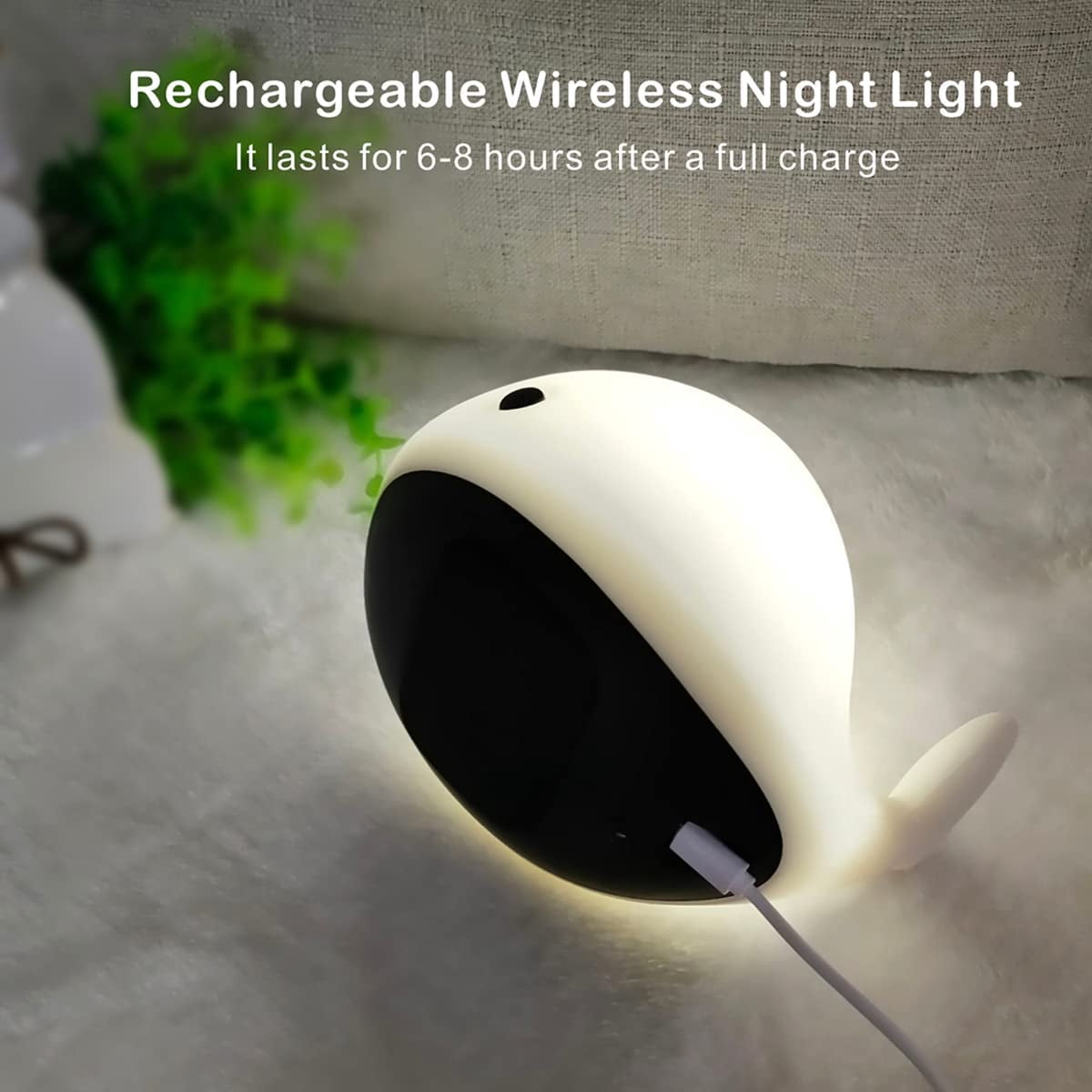 KOMI Night Light for Kids,Cute Silicone Nursery Dolphin Lamp for Baby and Toddler,Animal NightLight for Boys and Girls,Squishy Night Lamp for Bedroom,Kawaii Bedside Lamp for Kids Room (Dolphin)