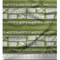 thumbnail image 1 of Soimoi Moss Georgette Fabric Ethnic Block Print Fabric by The Yard 42 Inch Wide, 1 of 2