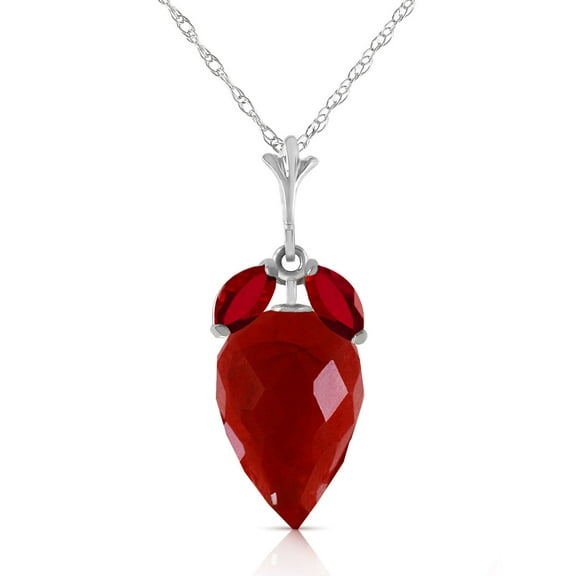 Galaxy Gold 14K White Gold Ruby Pendant Necklace - July Birthstone - Passion & Protection - 16" to 24" - Fine Jewelry for Women