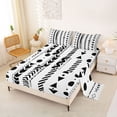 thumbnail image 2 of Homewish Retro Bohemian Geometric Bed Sheets,Boho Exotic Style Full Size Sheets,White,4 Pieces,1 Flat Sheet, 1 Fitted Sheet and 2 Pillowcases, 2 of 6