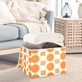 thumbnail image 3 of Yayeee Collapsible Cube Storage Bin with Lid Fabric Closet Decorative Basket with Handles, Orange Geometric Pattern, 3 of 7