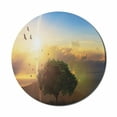 thumbnail image 1 of Summer Mouse Pad for Computers, Realistic Illustration of Romantic Sunset Among the Hills a Lonely Tree on a Hill, Round Non-Slip Thick Rubber Modern Mousepad, 8" Round, Multicolor, by Ambesonne, 1 of 2