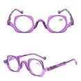 thumbnail image 5 of 4 Pairs of Fashion Clear Frame Reading Glasses Personality Retro Featured Spring Hinge Square 40mm Round Plastic Readers +1.50, 5 of 6