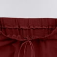 thumbnail image 6 of Women's High Waisted Straight Leg Pants Trousers Slacks with Pockets Casual Loose Fit Solid Color Soft Stretchy Comfy Lounge Wear for Daily Office Work Travel Essentials | Aestivo,Wine XL, 6 of 9