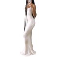 thumbnail image 3 of Fortune Robe Moulante Tricotée pour Femmes Couleur Unie Bretelles Basses Robes Longues Unies, 3 of 7