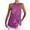 Purple, variant on JINMGG Womens Casual Solid Color Round Neck Halter Sleeveless Tops Blouses Tops Tank Shirt Vest with Zipper Navy L