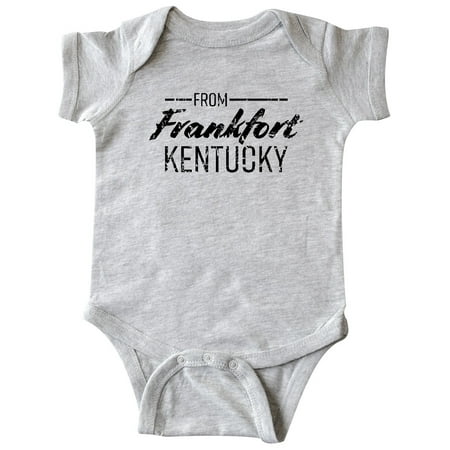 

Inktastic From Frankfort Kentucky in Black Distressed Text Gift Baby Boy or Baby Girl Bodysuit