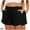 Black, variant on CheerKidz Fashion Short Pants for Women Solid Color Bandage Elastic Waist High Waisted Casual Summer Pull On Loose Fit Beach Vacation Shorts with Pockets(Army Green,L)