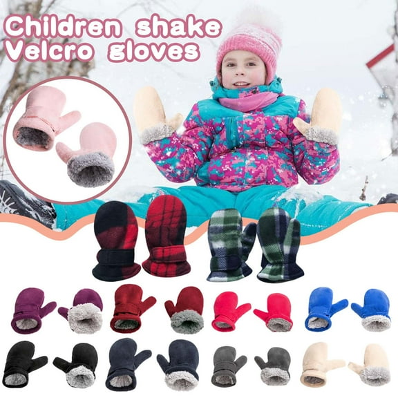 Childrens Winter Fleece Gloves For Boys Girls Keep Warm 4-7 Years