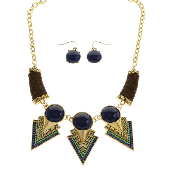 Mi Amore Necklace-Earring-Set Multicolor/Gold-Tone