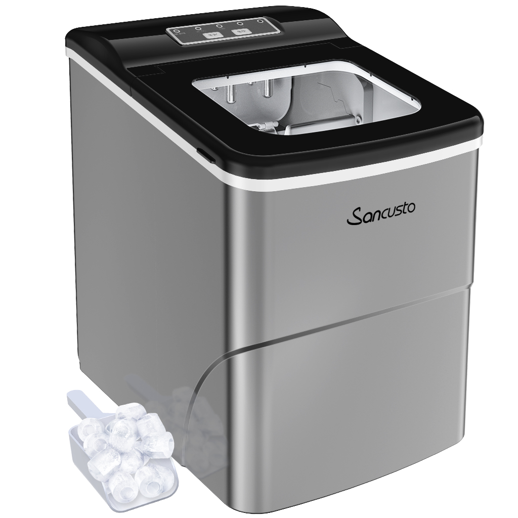 Sancusto Portable Ice Maker Electric Ice Machine for Countertop with 2