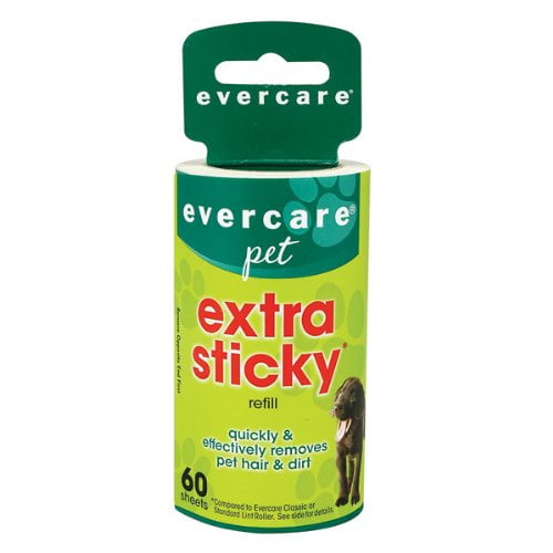 Evercare Extra Sticky Pet Hair And Lint Hand Roller Refill 60 Easy Peel Sheets 