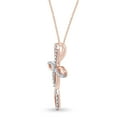 thumbnail image 4 of AFFY White CZ Infinity Cross Womens Pendant Necklace 14k Rose Gold Over 925, 4 of 5