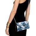 thumbnail image 3 of TSOVTHRID Blue Floral Marble Texture Clutch Purses for Women Formal Leather Evening Bag Handbags with Chain Elegant Crossbody Bag for Wedding Cocktail Prom Party, 3 of 7
