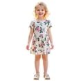 thumbnail image 1 of Robes pour Filles Été Manches Volantes Imprimés Fleurs Princesse Mode Mignonne Robe Blanche, 1 of 4