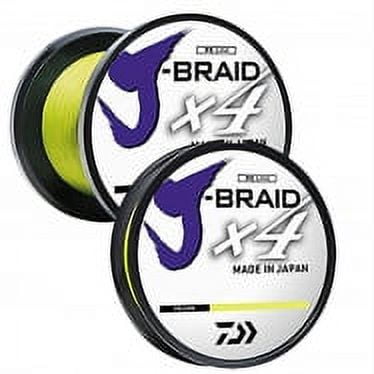 Daiwa J-Braid X4 300 Yard Spool 6LB Test, Fluorescent Yllw