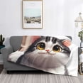 thumbnail image 6 of Throw Blanket for Couch Sofa and Bed, Cute Cartoon Kitten Soft Plush Throw Blanket, Fuzzy Cuteness Comfy Warm Washable Flannel Blanket Throws for All Season, 6 of 8