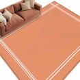 thumbnail image 2 of Pure Tangerine Large Area Rug 8x10 FT, Non Slip Living Room Throw Carpet, Simple Solid Color Washable Soft Indoor Outdoor Carpet Non-Shedding Rug for Bedroom Dining Room, 2 of 9
