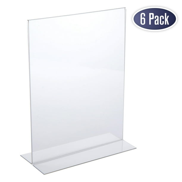 Acrylic Sign Holder 8.5 x 11 Acrylic T Shape Table Top Display Stand, Double Sided, Bottom