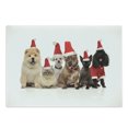 thumbnail image 1 of Dog and Cat Cutting Board, Team of 6 Pets Wearing Santa Hats Panting, Decorative Tempered Glass Cutting and Serving Board, in 3 Sizes, by Ambesonne, 1 of 2