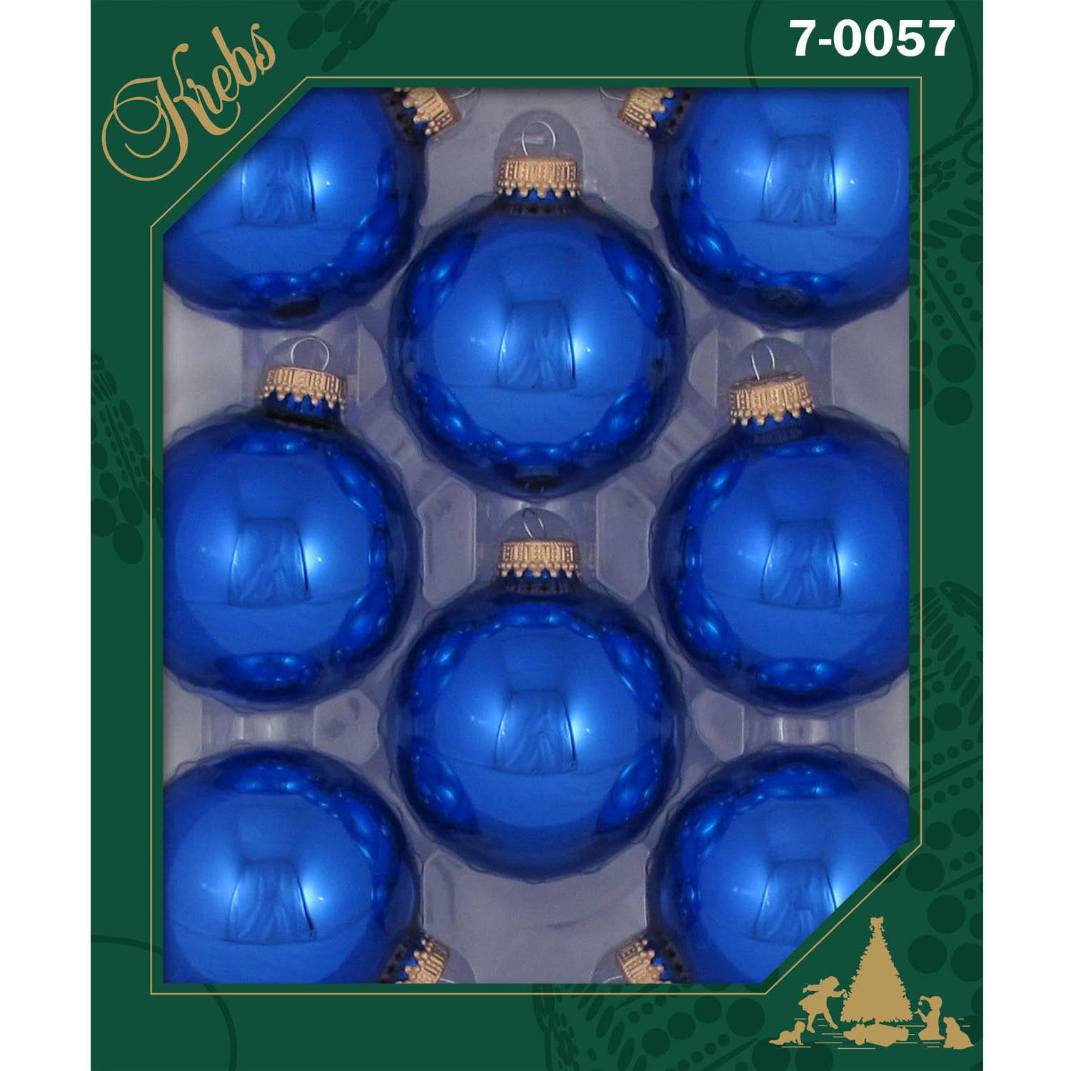 Christmas by Krebs Seamless Glass Ornaments Victoria Blue 2 5/8