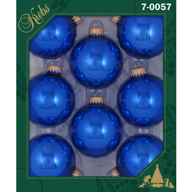 Christmas by Krebs Seamless Glass Ornaments Victoria Blue 2 5/8