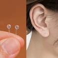thumbnail image 3 of Plastic Earrings,Clear Earrings for Work and Earring Backs 200Pcs Hyperallergic Comfortable Earrings for Men&Women Silicone Earrings Clear Stud Earringsu2026, 3 of 5